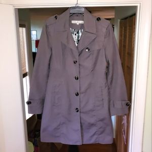 Kenneth Cole New York Classic Gray Trench Coat Womens Size M